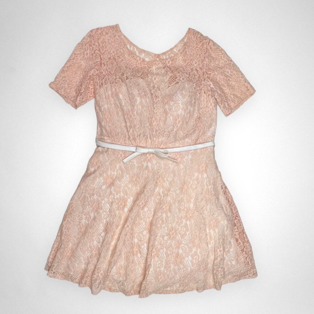 CHRISTINA WU Blush Pink Lace Dress 18 Plus Size Wedding Party